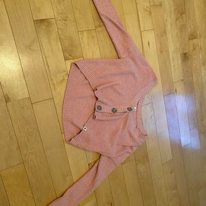 cropped pink acrecombie cardigan